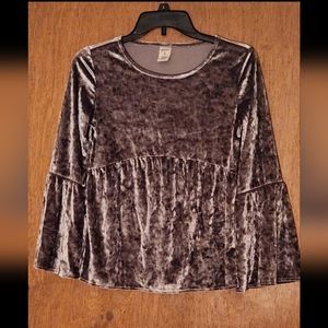 Arizona girls shirt with flared sleeves, size X-large, color gray/silver